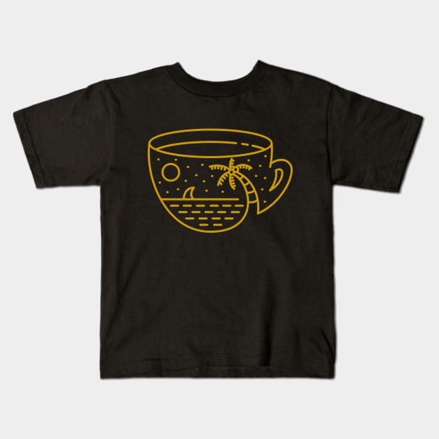 Coffee in Paradise Kids T-Shirt by VEKTORKITA